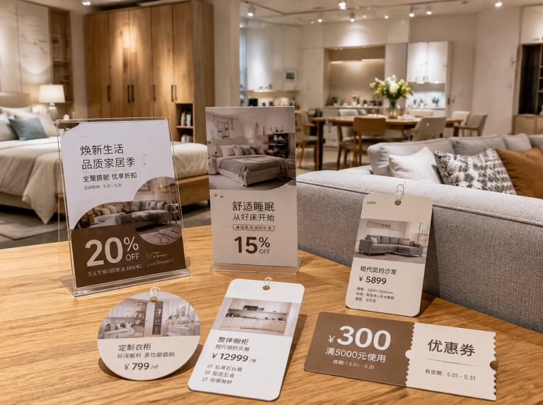 北戴河区家具门店单页海报与吊牌